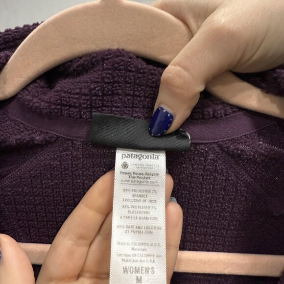 Patagonia R1 Fleece Pullover Womens Medium Purple Quarter Zip Base Layer Top - Picture 3 of 10